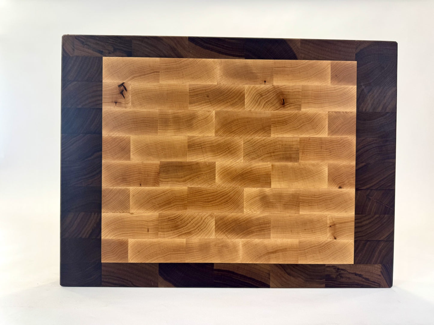 046 Maple/Walnut Border Board 24 x 18 x 2 One-Off with Finger Grooves