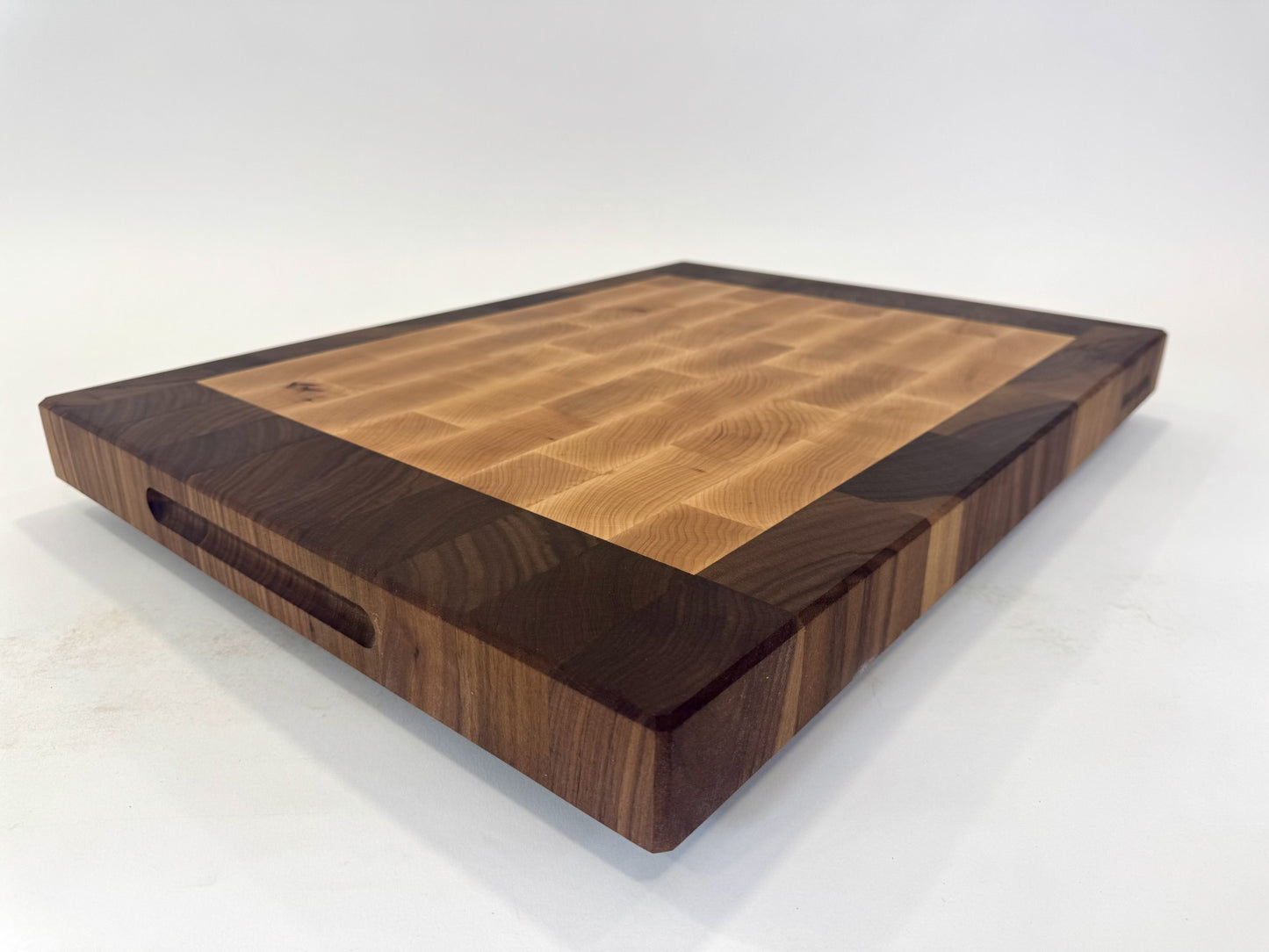 046 Maple/Walnut Border Board 24 x 18 x 2 One-Off with Finger Grooves