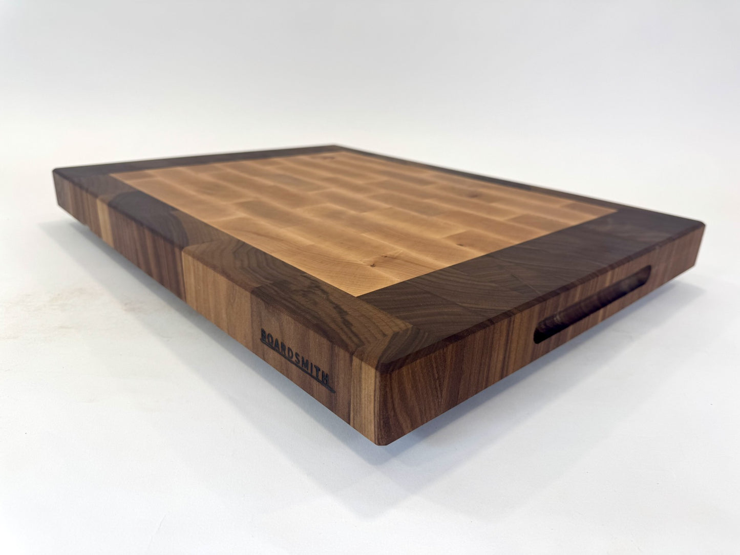 046 Maple/Walnut Border Board 24 x 18 x 2 One-Off with Finger Grooves