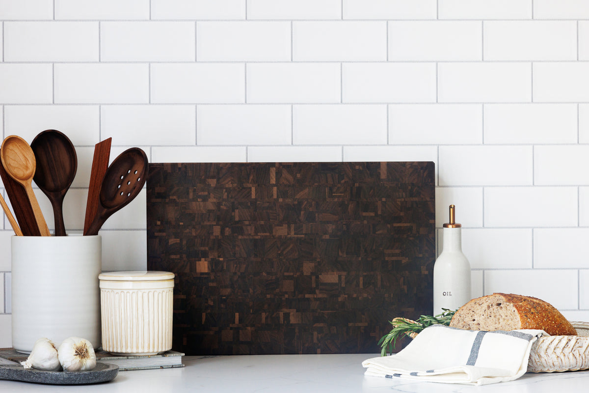 'Mosaic' End Grain Cutting Board-- Walnut