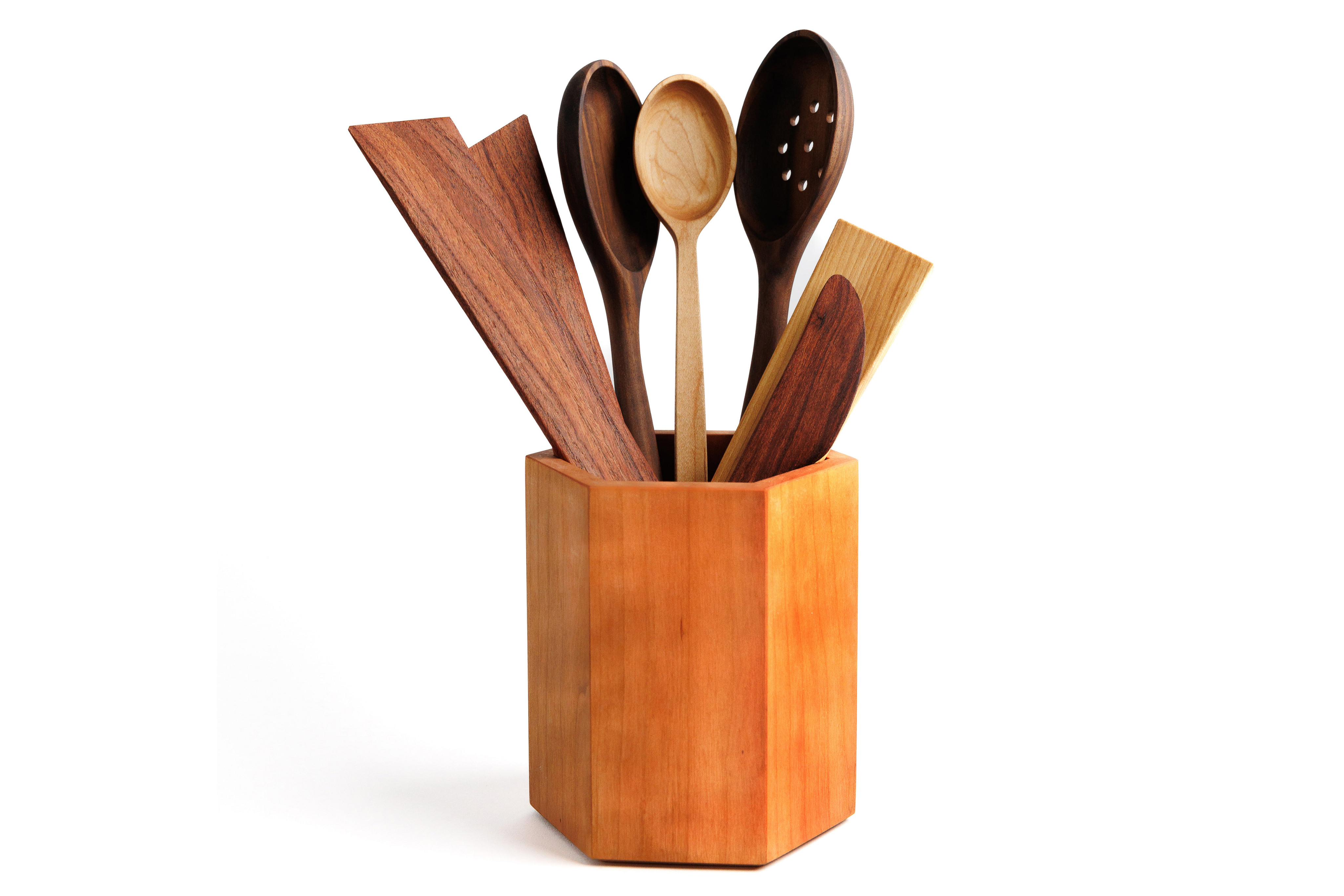 Wooden Utensil Set with a Holder (8 Piece) | The Boardsmith
