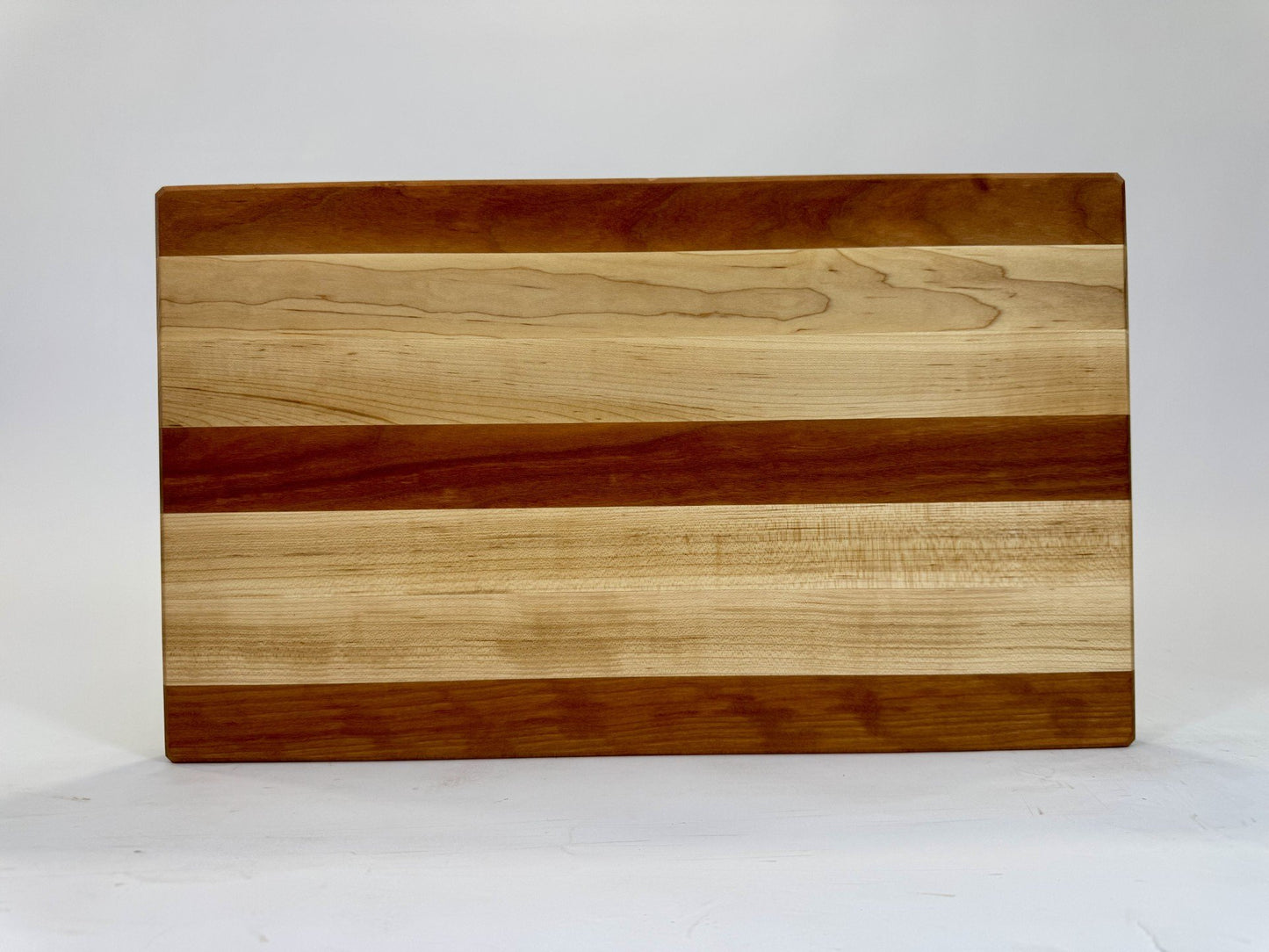 234-1 Maple & Cherry Striped Edge Grain 18 x 11.75 x 1.5 with Finger Grooves