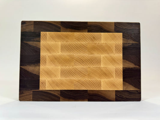297-1 Walnut & Maple Border 18 x 12 x 2 with Grooves & Feet