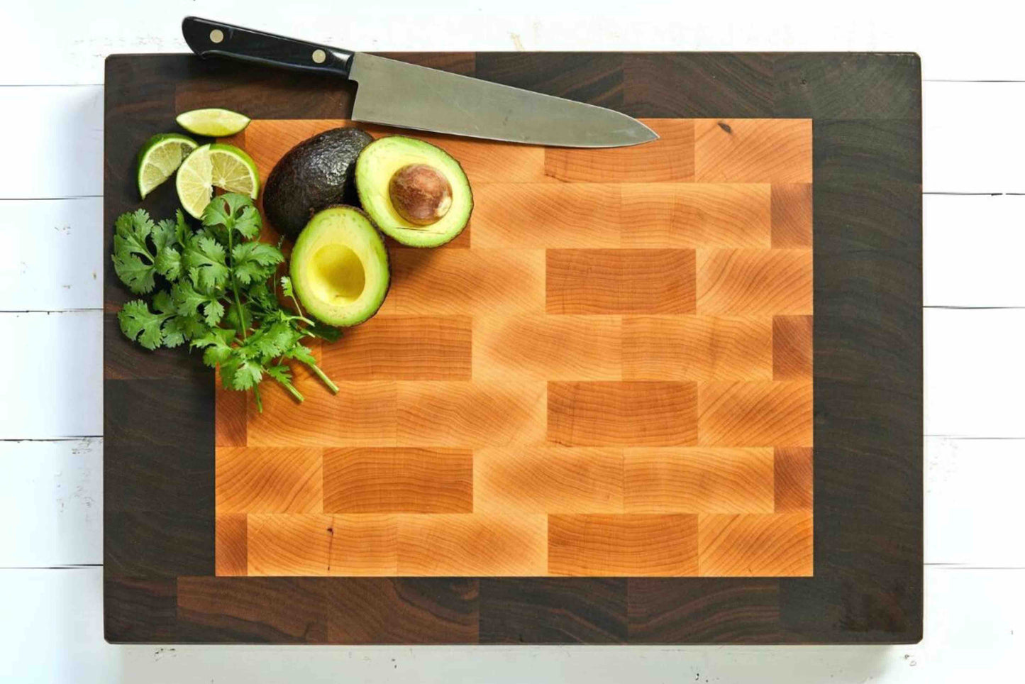 Maple & Walnut 'Border' End Grain Cutting Board