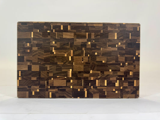 384-1 Walnut & Maple Stars Rectilinear Mosaic 14 x 8.5 x 2