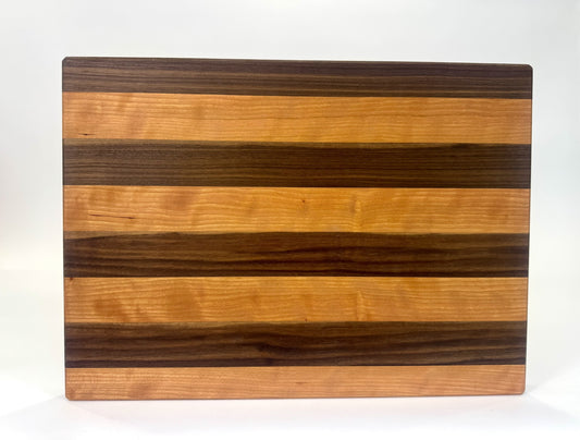 627 Edge Grain Walnut and Cherry Stripes 19 1/2 x 14 x 1 3/8