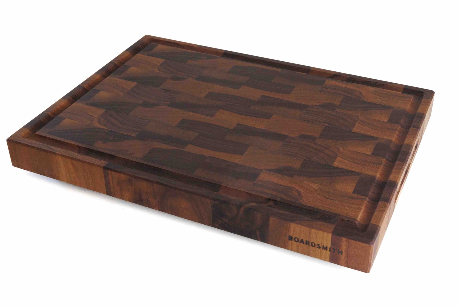 Walnut End Grain Cutting Board - 12" x 18" Bottom Groove Only
