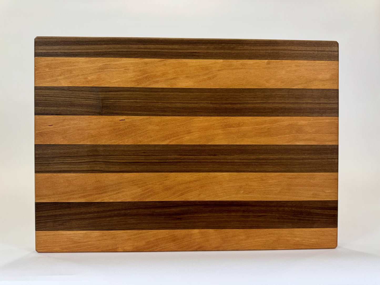 723 Edge Grain Walnut and Cherry Stripes 20 x 14 x 1 3/8 with Finger Grooves