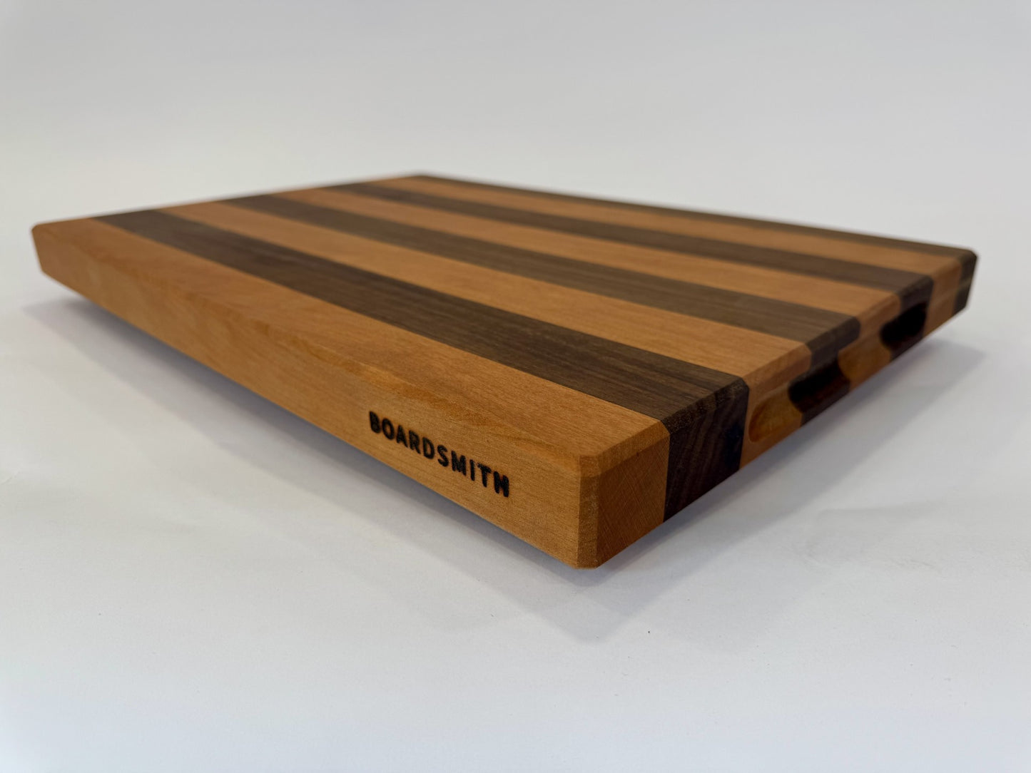 723 Edge Grain Walnut and Cherry Stripes 20 x 14 x 1 3/8 with Finger Grooves