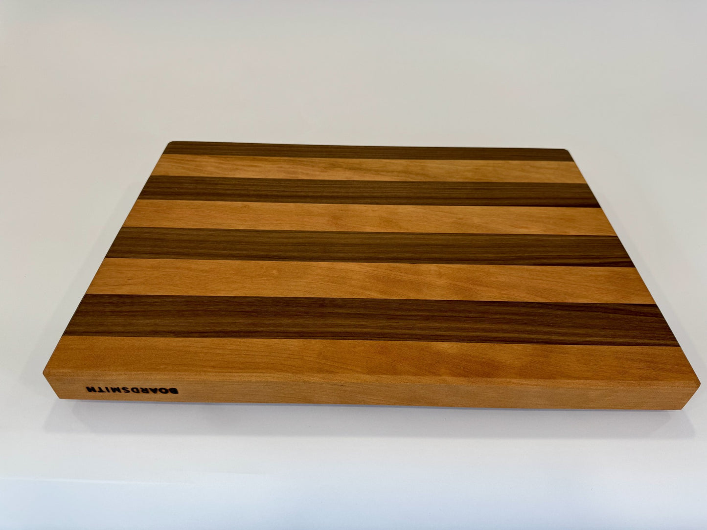 723 Edge Grain Walnut and Cherry Stripes 20 x 14 x 1 3/8 with Finger Grooves