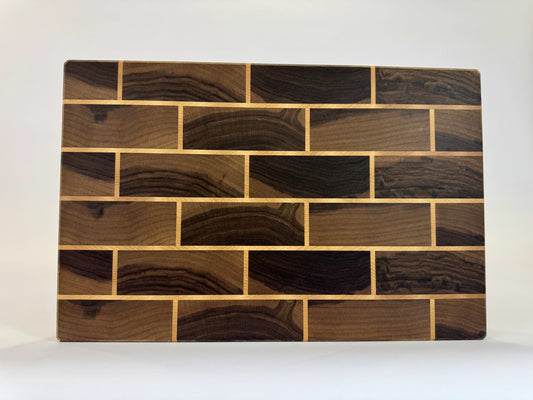 995 Walnut and Maple Brick 18 x 12 x 2 "One-Off"