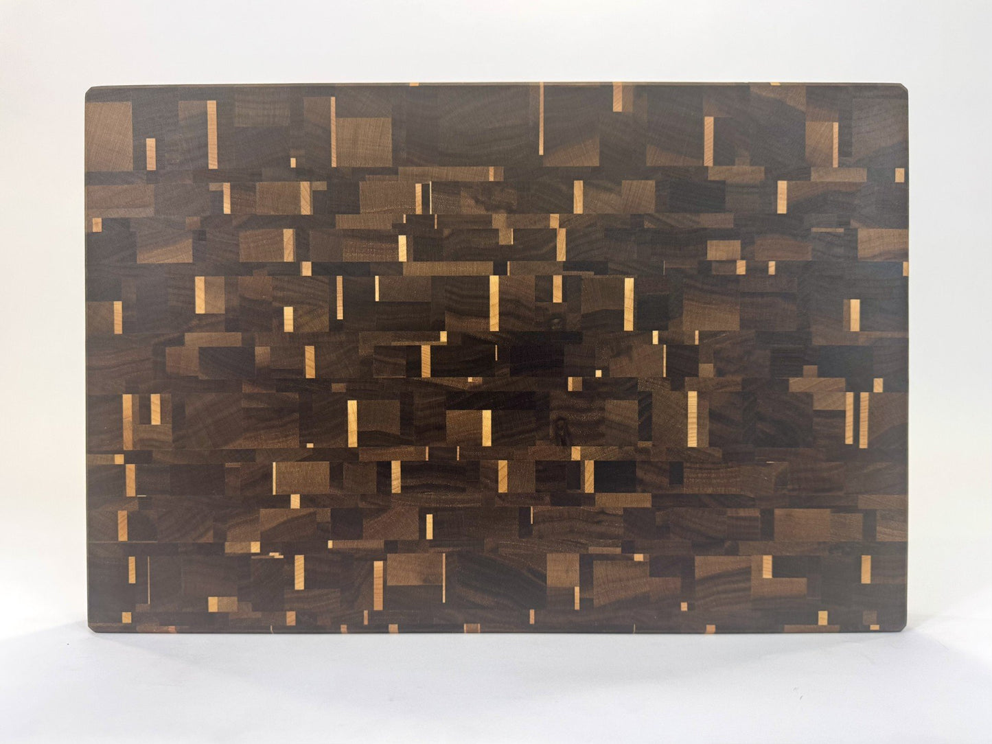 M009 "Stars" Walnut/Maple Rectilinear Mosaic 18 x 12 x 2 (5 Available)