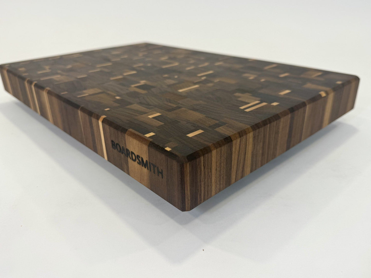 M009 "Stars" Walnut/Maple Rectilinear Mosaic 18 x 12 x 2 (5 Available)
