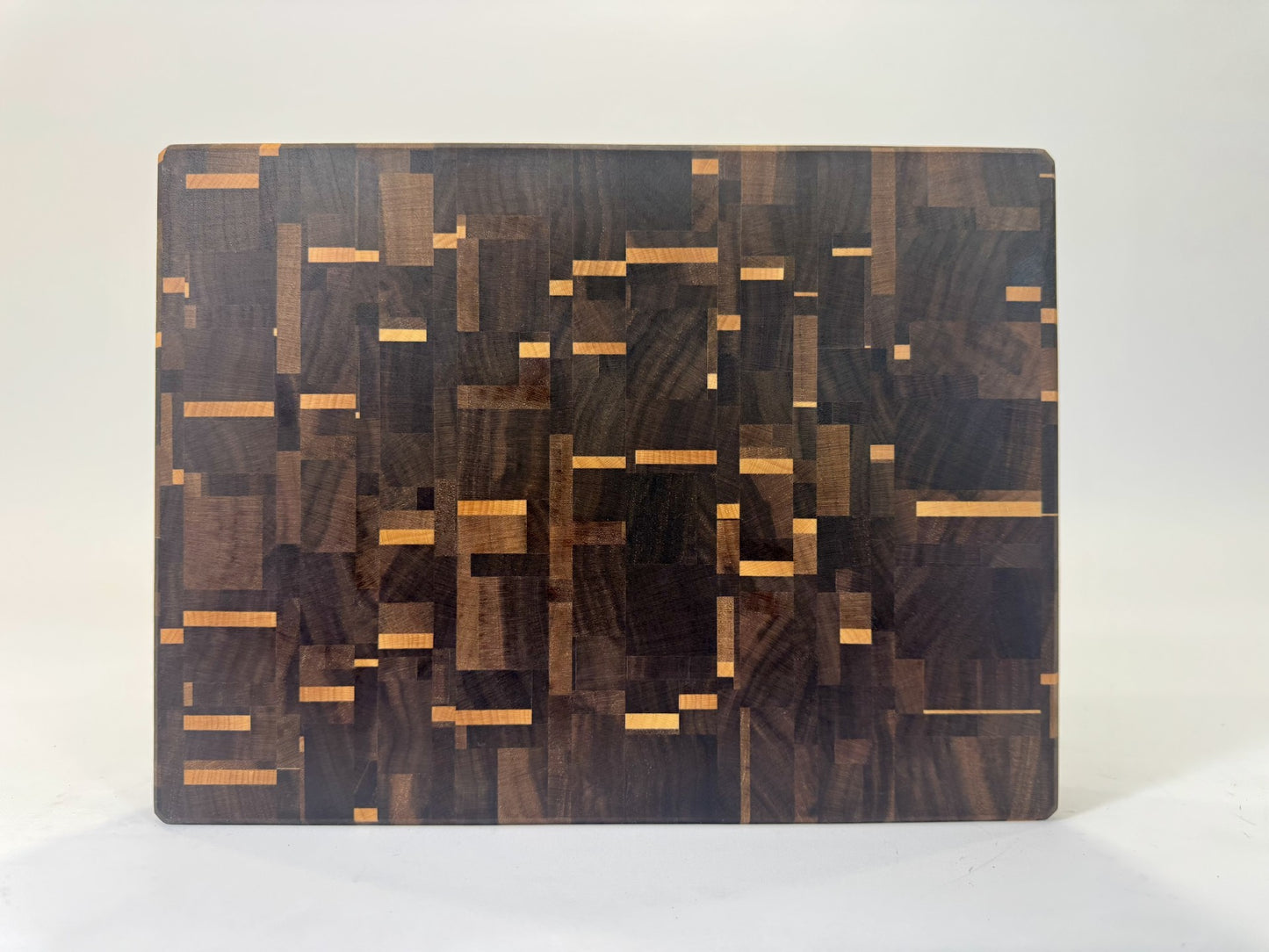 M017 "Stars" Walnut/Maple Rectilinear Mosaic 12 x 9 x 2 (2 Available)