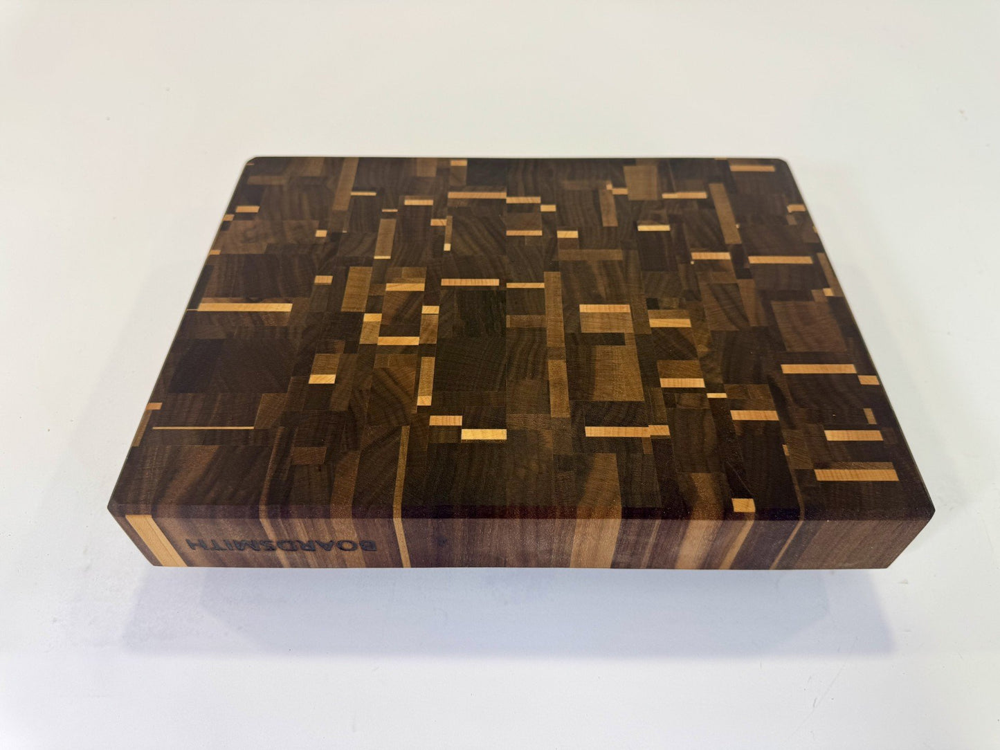 M017 "Stars" Walnut/Maple Rectilinear Mosaic 12 x 9 x 2 (2 Available)
