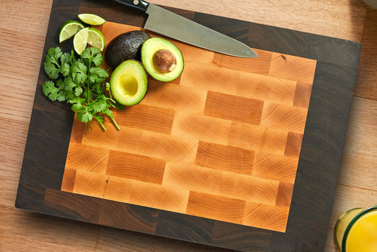 Maple & Walnut 'Border' End Grain Cutting Board
