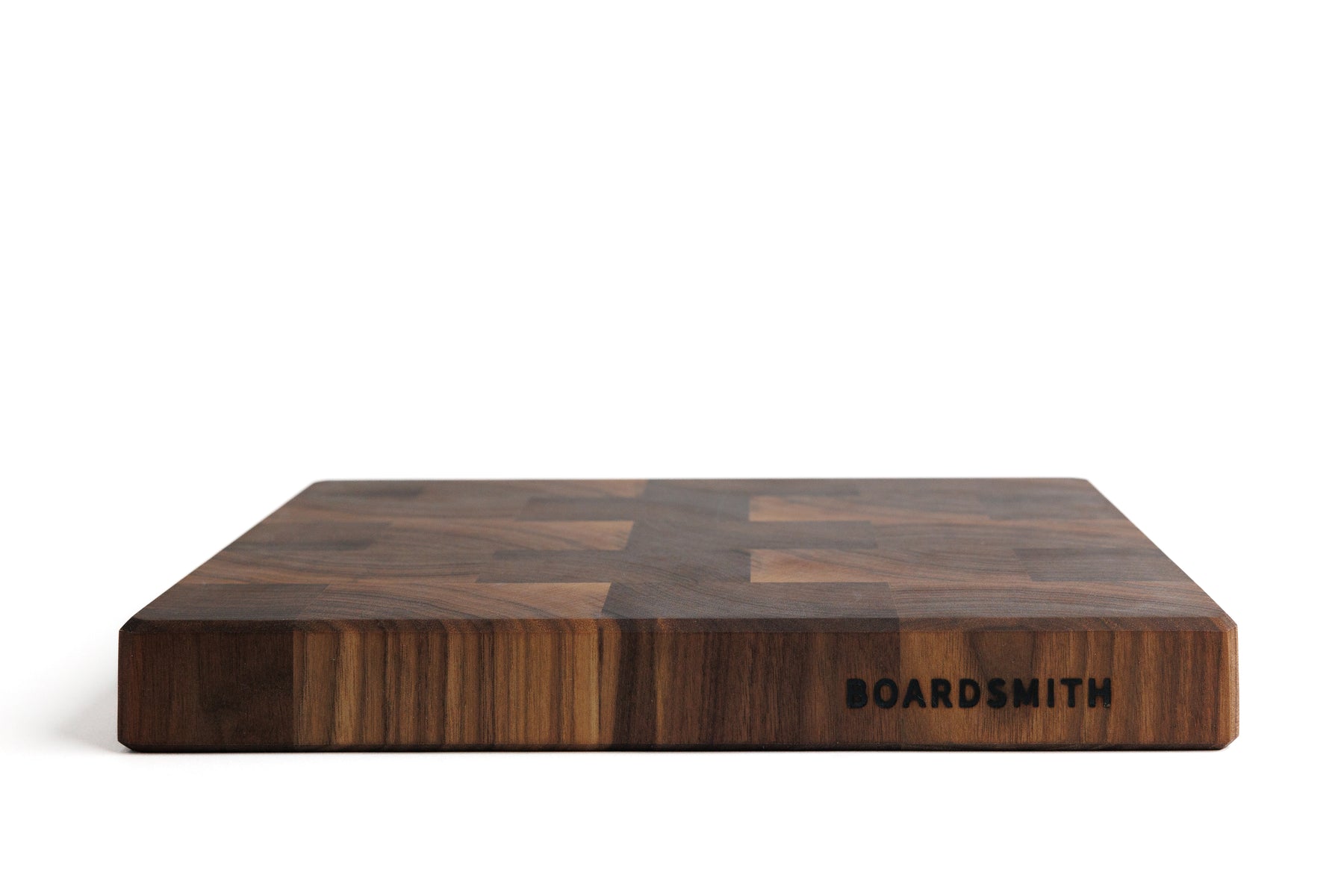 Large End Grain Walnut Chopping Board With Central Finger Grooves Full 50mm  Thick 